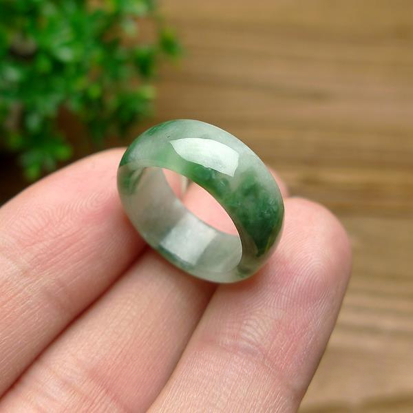 Art Craft Materials - Green Jade Ring Natural Gemstone Jadeite