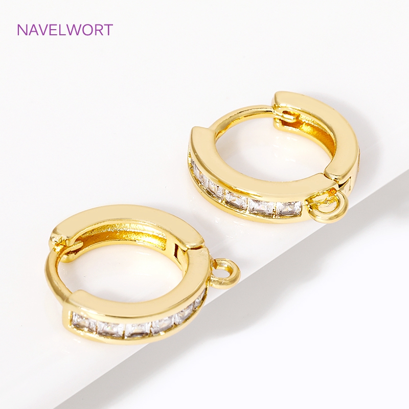 Art Craft Making - 18K Gold Plated Inlaid Zircon Round