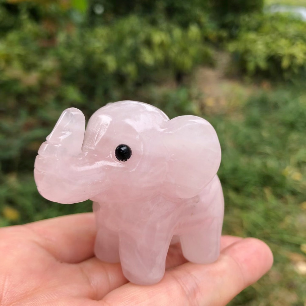 Art Craft Elephant - 6cm Mixed Natural Crystal Mini Elephant