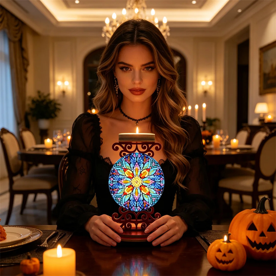 Art Craft Halloween - Flower candle holder Halloween holiday gift