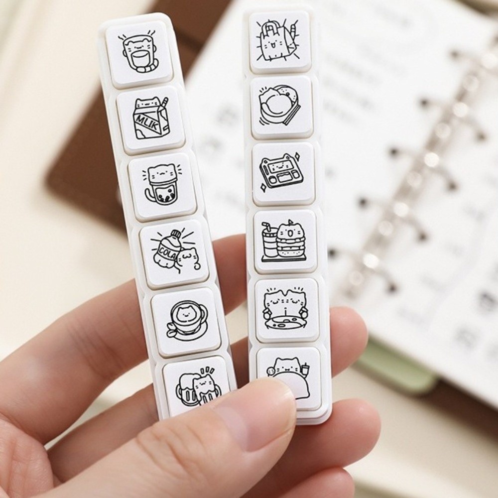 Art Craft Board - 6pcs Cute Design Cat Emotion Stamp