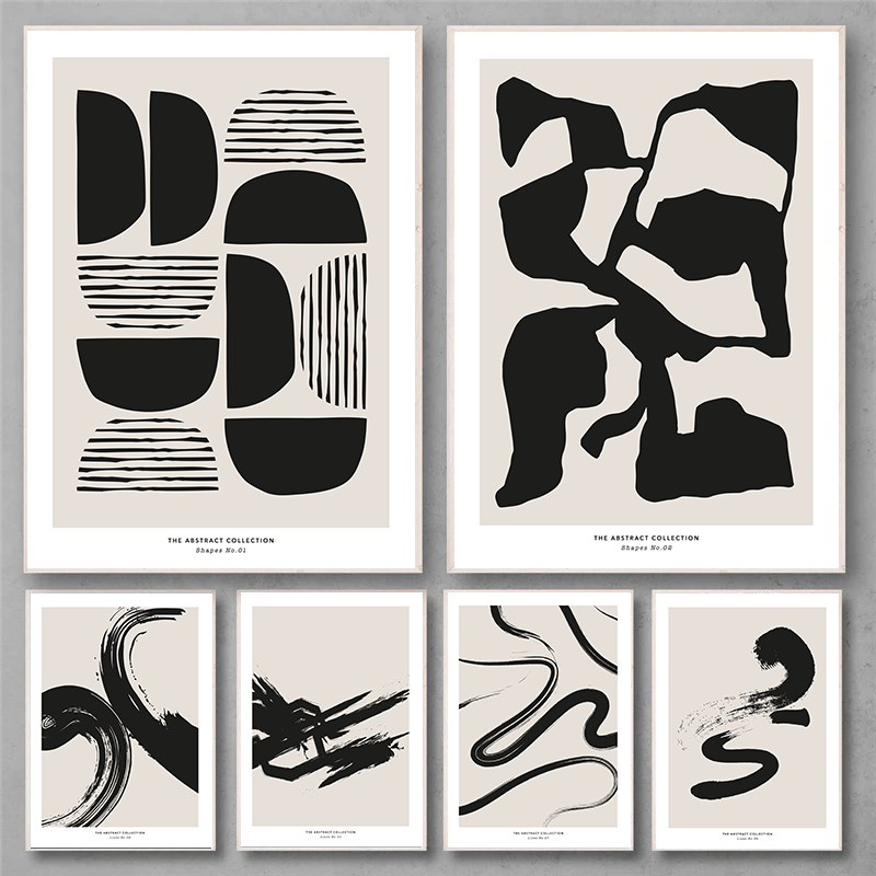 Watercolor Brush Pen - Minimalist Paint Strokes Abstract Wall Art