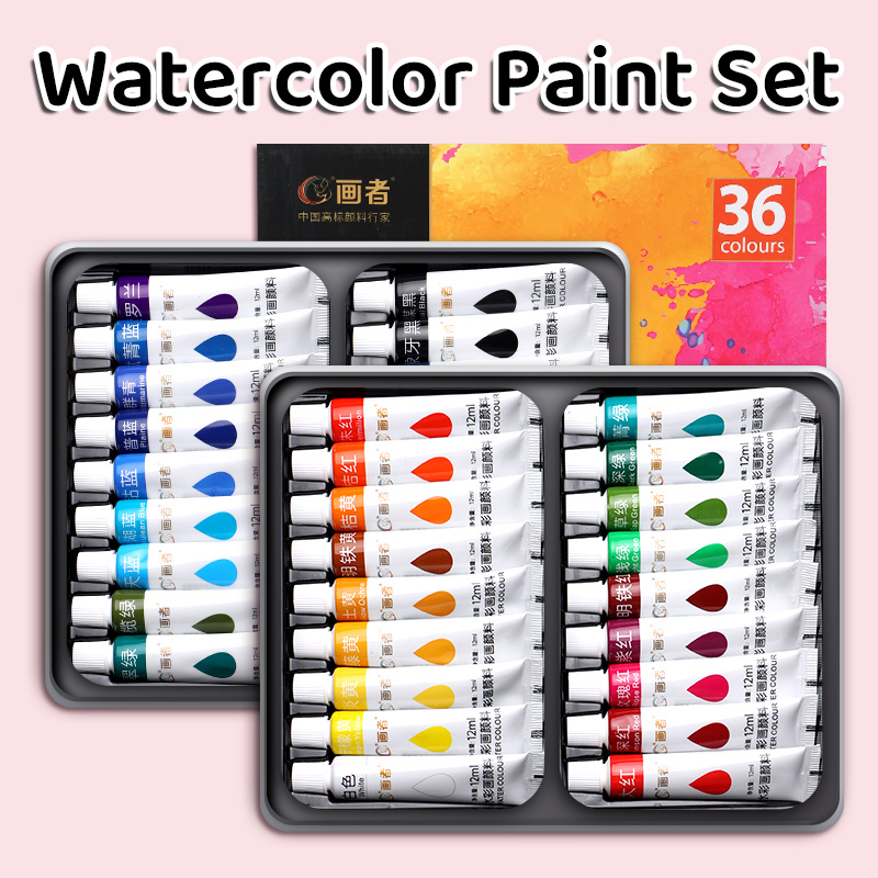 36 Colors Watercolor Paint Set - Art Craft Easy With Paper ulasan dan harga