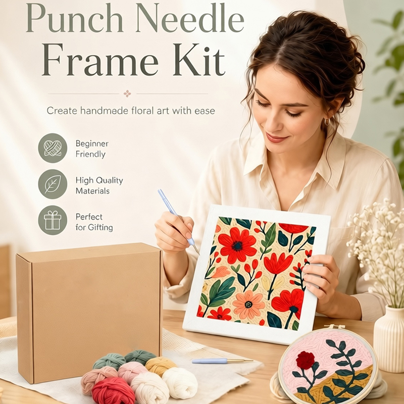 Punch Needle Kit with Frame fo - Art Craft Easy With Paper ulasan dan harga