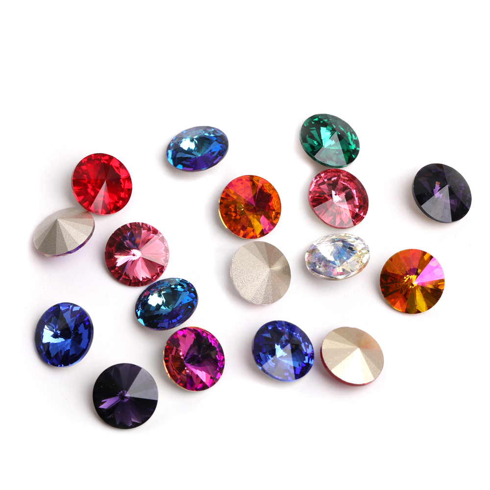 8-14mm Pointback Round Crystal - Art Craft Glasses ulasan dan harga