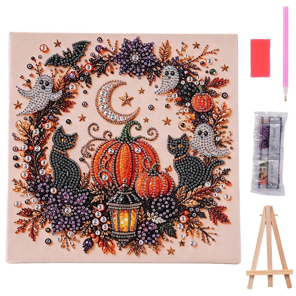 Halloween Pumpkin 3D Pearl Art - Art Craft Halloween ulasan dan harga