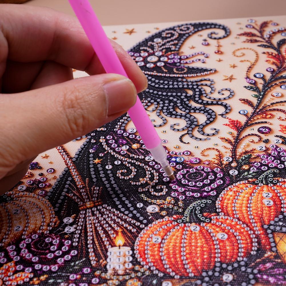 Halloween Pumpkin 3D Pearl Art - Art Craft Halloween ulasan dan harga