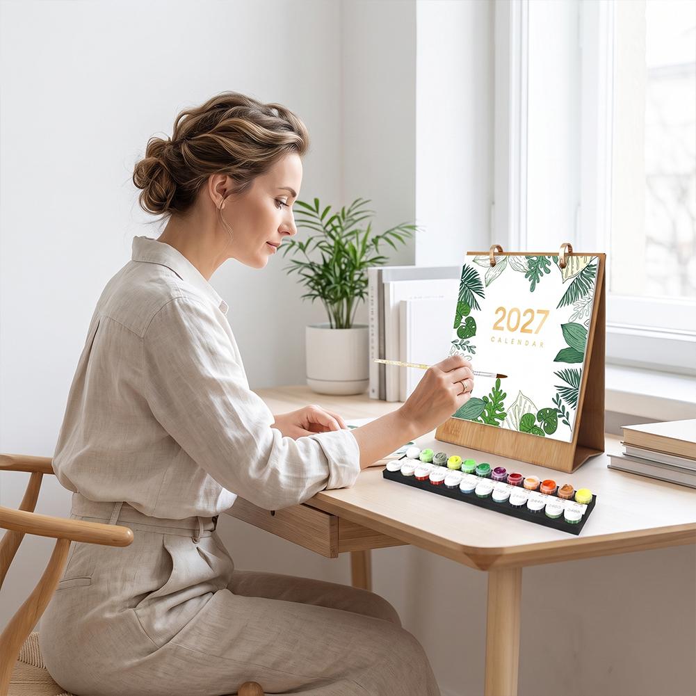 2027 DIY Painting Desk Calenda - Watercolor Brush Pen ulasan dan harga