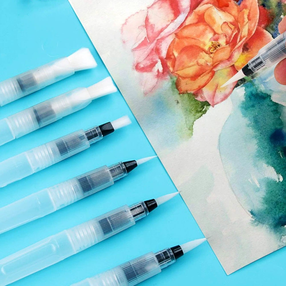 6Pcs/set Refillable Water Brus - Watercolor Brush Pen ulasan dan harga