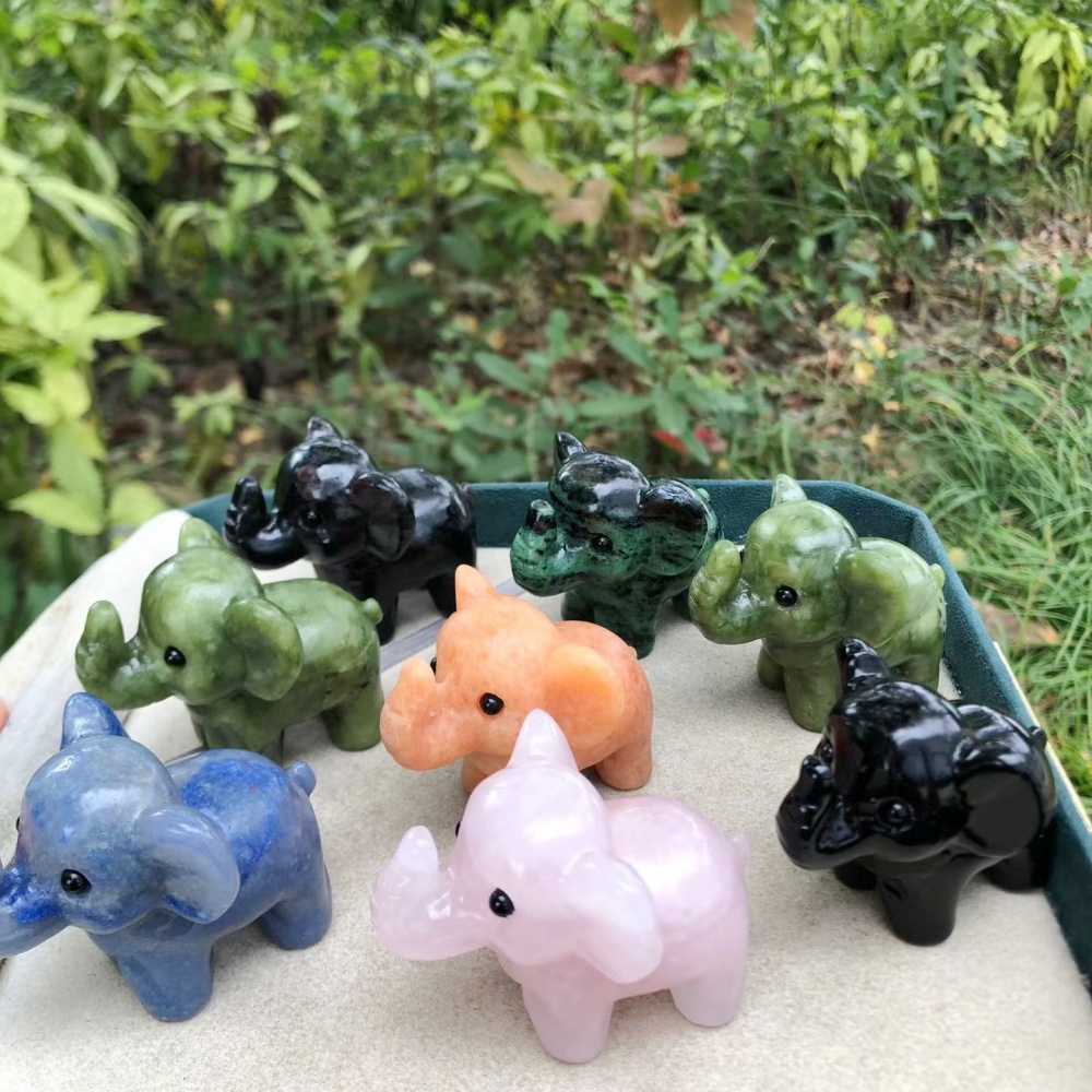 6cm Mixed Natural Crystal Mini - Art Craft Elephant ulasan dan harga