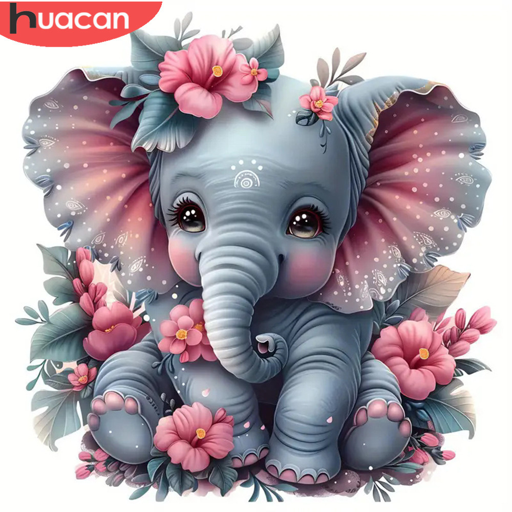 HUACAN Diamond Painting Animal - Art Craft Elephant ulasan dan harga