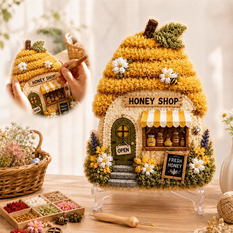 3D Mushroom House Poke Art DIY - Art Craft Materials ulasan dan harga