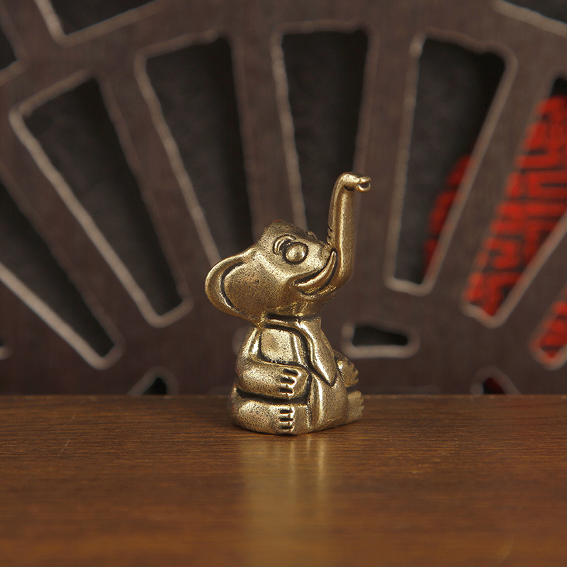 1pc Brass Cute Elephant Trinke - Art Craft Elephant ulasan dan harga
