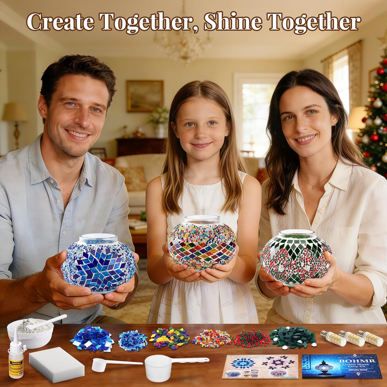 DIY 3 Globe Turkish Mosaic Lam - Art Craft And ulasan dan harga