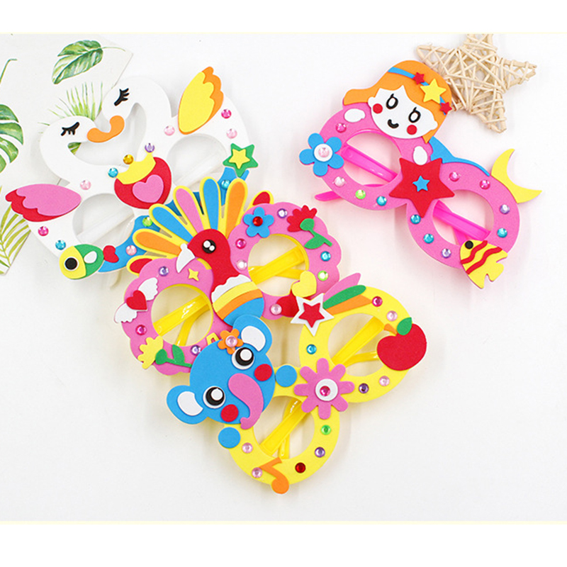 2/6/12 Sets Cartoon EVA Diamon - Art Craft Glasses ulasan dan harga