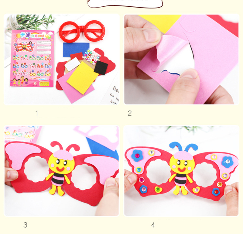 2/6/12 Sets Cartoon EVA Diamon - Art Craft Glasses ulasan dan harga