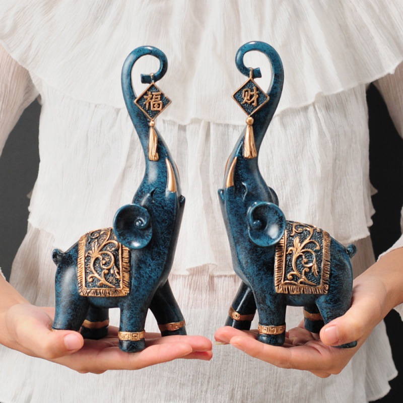 One Pair Chinese‑style Lucky W - Art Craft Elephant ulasan dan harga