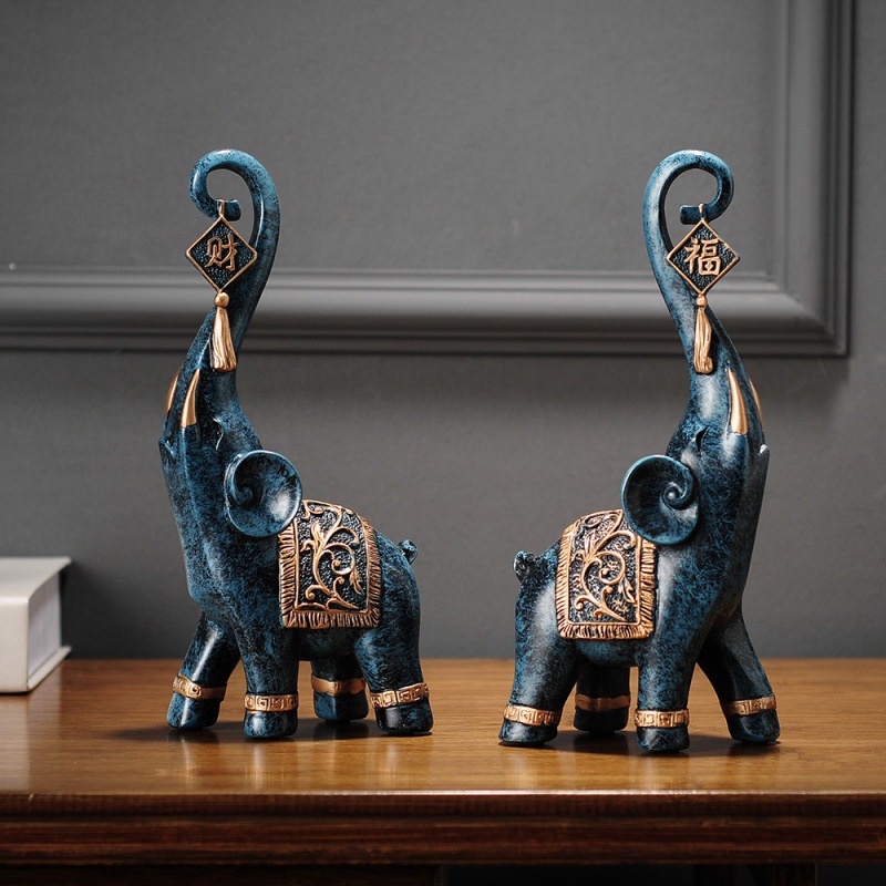 One Pair Chinese‑style Lucky W - Art Craft Elephant ulasan dan harga