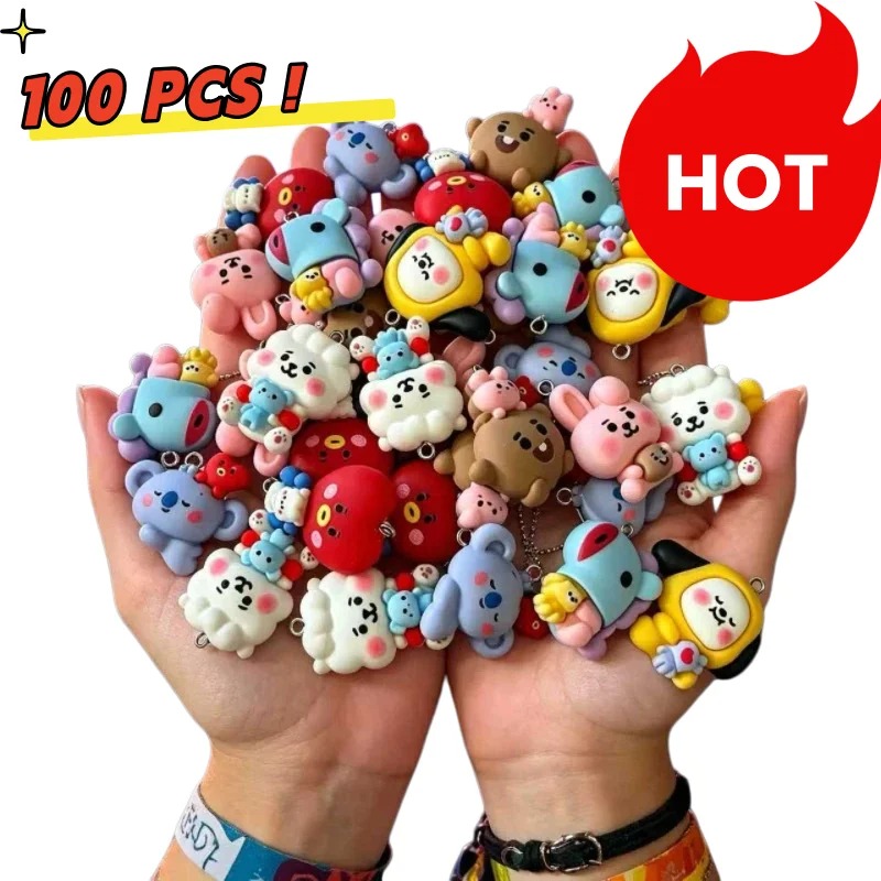 7pcs BT21 Resin Cartoon Charm  - Art Craft Making ulasan dan harga