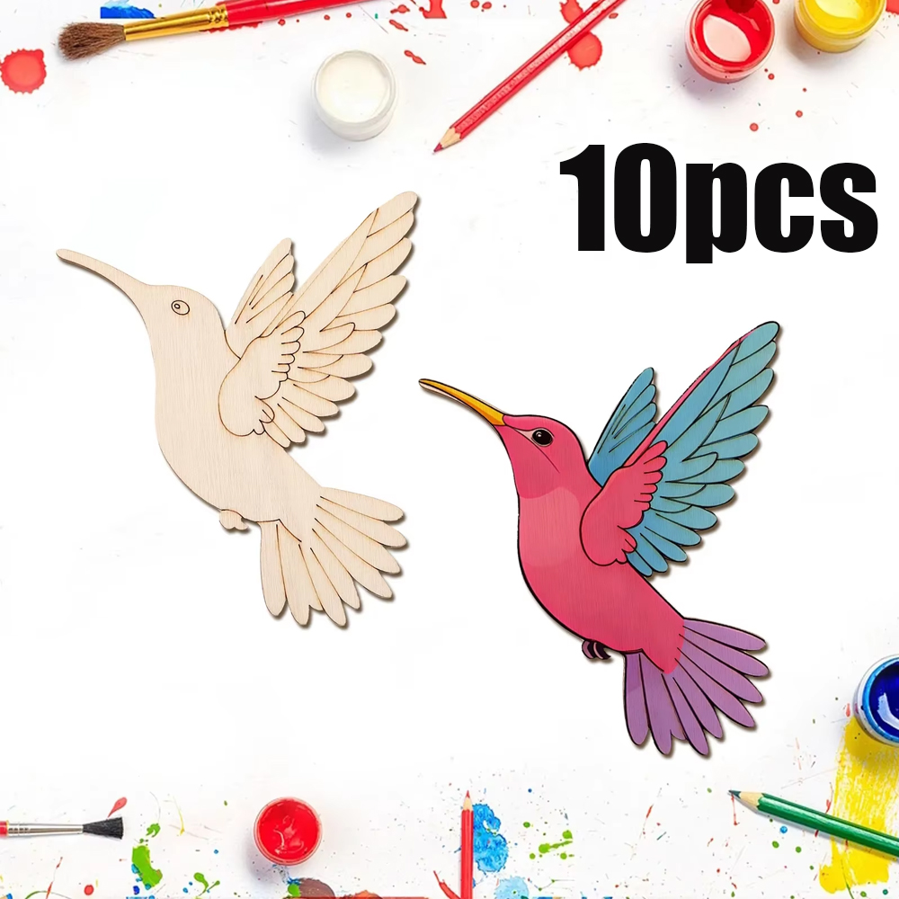 10pcs Unfinished Wood Animal B - Art Craft And ulasan dan harga