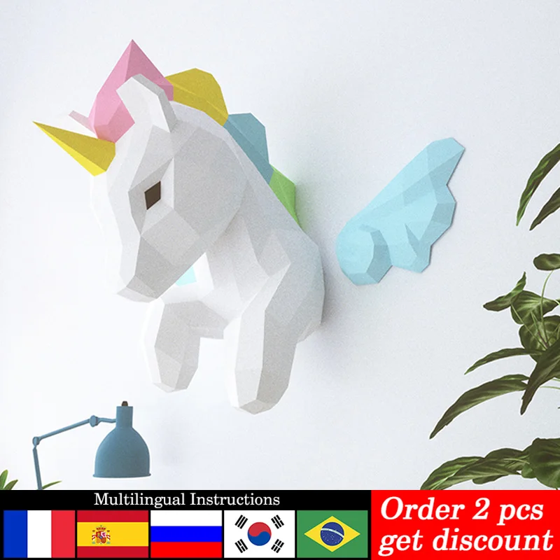 Rainbow Unicorn Animal Wall De - Art Craft Unicorn ulasan dan harga