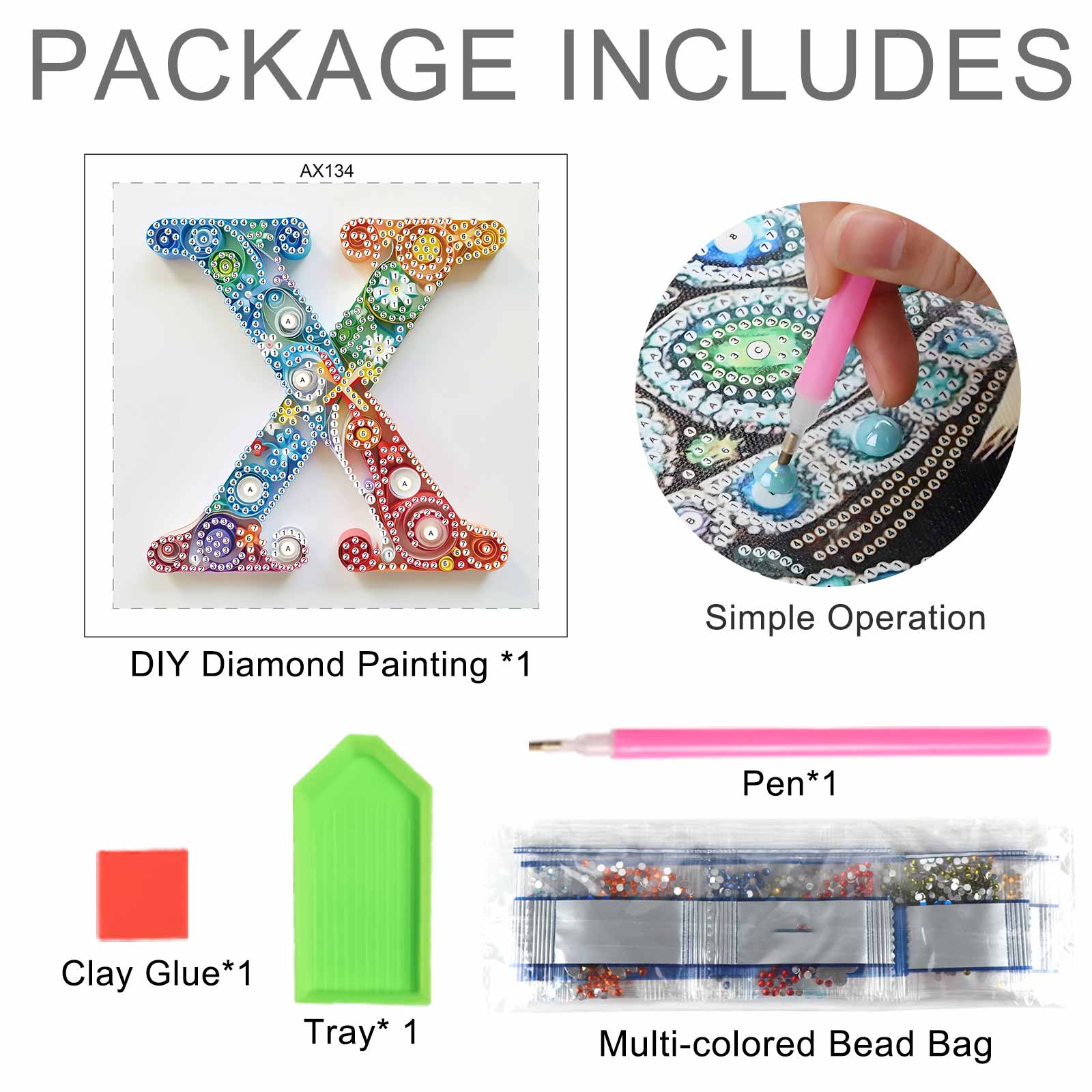 Special Shaped Diamond Art pai - Art And Craft Letter X ulasan dan harga