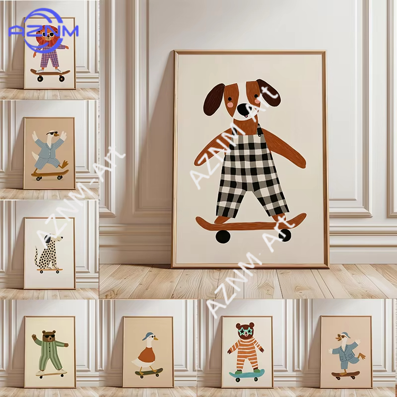 1PC Funny Animal Skateboarding - Art Craft Duck ulasan dan harga
