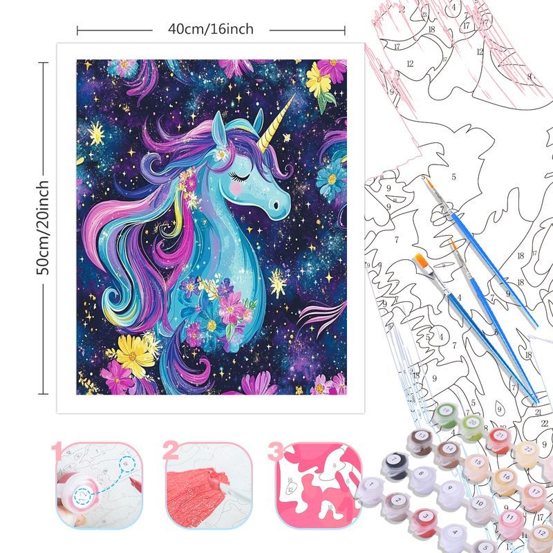 PhotoCustom Purple Unicorn Pai - Art Craft Unicorn ulasan dan harga