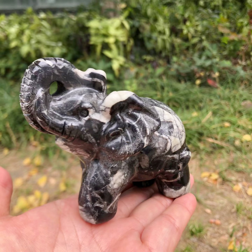 10cm Natural ShellStone Elepha - Art Craft Elephant ulasan dan harga