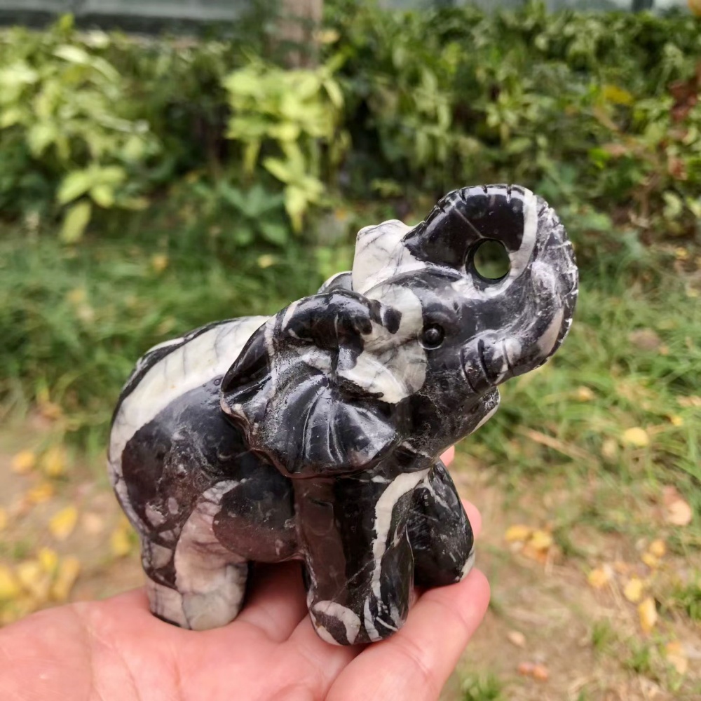 10cm Natural ShellStone Elepha - Art Craft Elephant ulasan dan harga