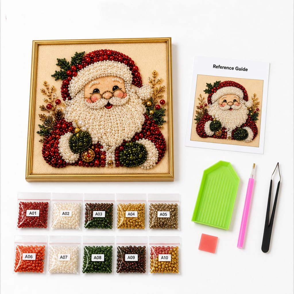 DIY Christmas Pearl Diamond Pa - Art Craft Glasses Frames ulasan dan harga